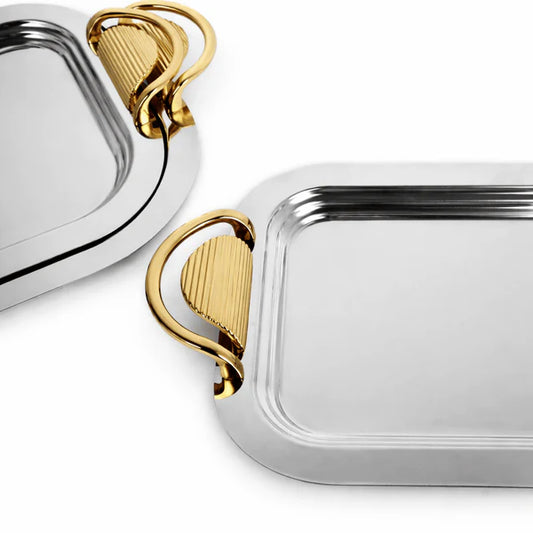 طقم صواني من 3 قطع - ذهبي