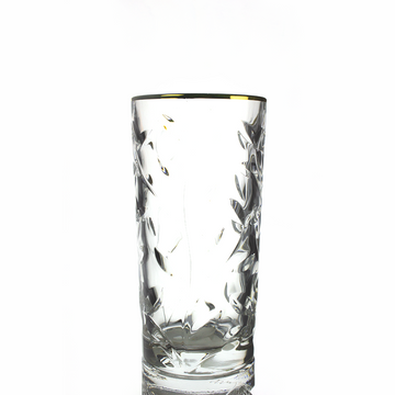 ار سي ار - طقم كاسات - 6 قطع - 370مل - كنار ذهبي