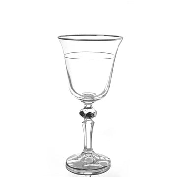 بوهيميا كريستال - طقم كاسات كريستال  6 قطع - 185 مل - شفاف مع كنار فضي