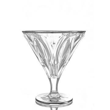 بوهيميا كريستال - طقم كاسات جيلي كريستال  6 قطع - 300 مل - شفاف مع كنار فضي