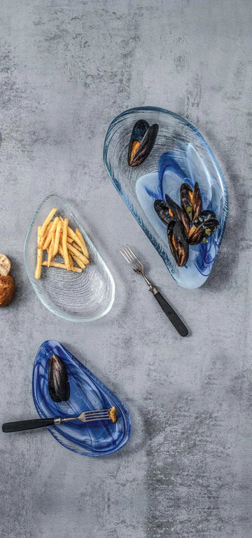 أرداكام طبق تقديم  أزرق وأبيض  ٢٢.٥×١٢.٥ سم