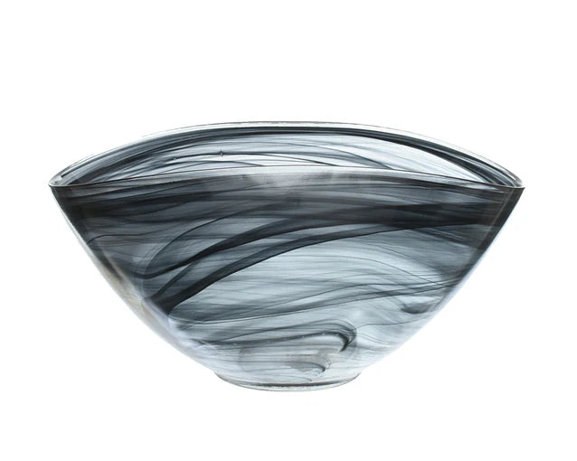 أرداكام وعاء تقديم بيضاوي أطلس  أسود  30×18 سم  زجاج
