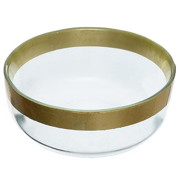 أرداكام  طبق تقديم عميق شفاف مع كنر دهبي - 11 سم