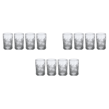 طقم استكانة مزخرف ١٢ قطعة  حفر ليزر ١٠٠ مل - زجاج