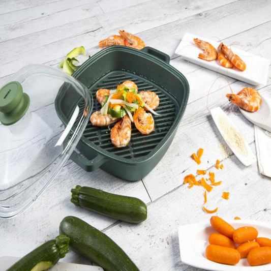 Risoli Dr. Green Vapor Grill with Glass lid 26 x 26 cm - Green - 44000354