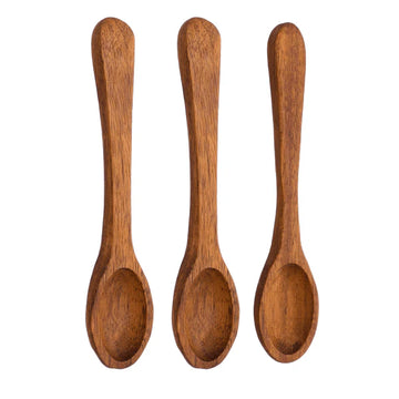 سينزو - طقم ملاعق توابل خشبية 3 قطع - 2*10 سم