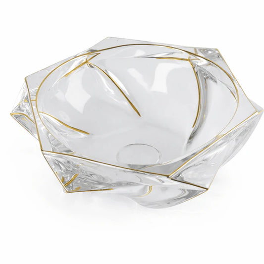 طبق زجاجي - ذهبي - 32*10سم