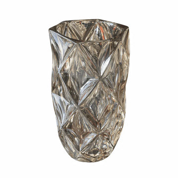 مزهرية زجاجية - أسود - 14 × 30 سم