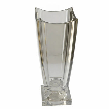 مزهرية زجاجية - شفافة - 28 × 14 سم