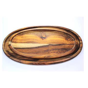 سينزو - طقم صواني خشبية - قطعتان