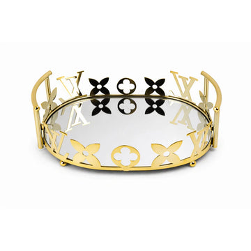 طقم صواني من قطعتين - ذهبي