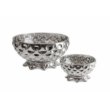 طقم أوعية زجاجية مكون من 7 قطع - فضي