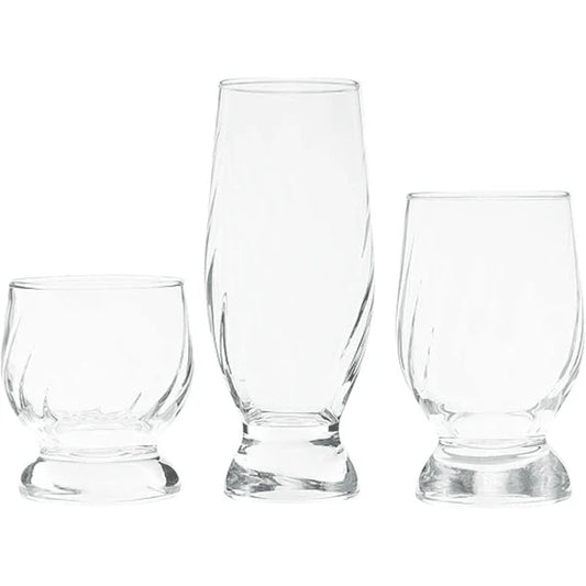 باشابتشي - أكواب مائيه 18 قطعه - 370مل -225 مل - 220مل - شفاف