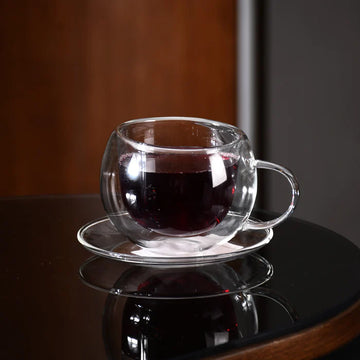 أكسفورد -مج دبل جلاس بالطبق و المعلقة - 250مل